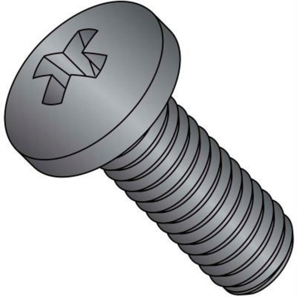 M5X12  Din 7985 A Metric Phillips Pan Machine Screw 18-8 Stainless Steel Black Oxide, Pkg of 1500, Kanebridge, Mfr#: M512MPP188B